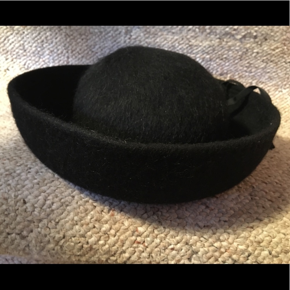 Black Wool Hat - image 2